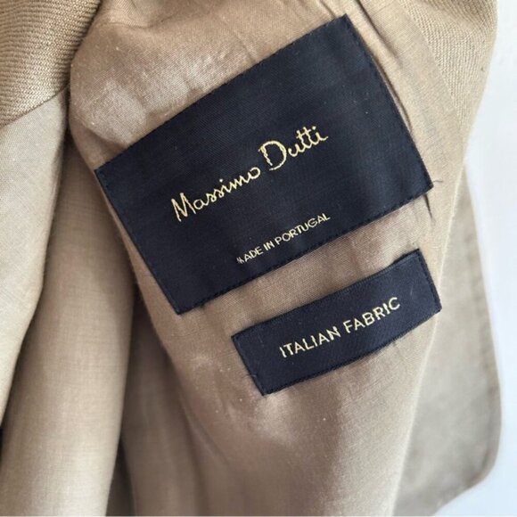 Massimo Dutti Linen Blend Beige Blazer - Picture 5 of 7